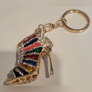 NEW Multicolor Rhinestone Stiletto Bag Charm / Keychain